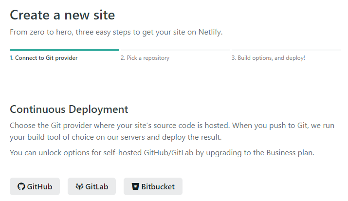 Create New Netlify Site